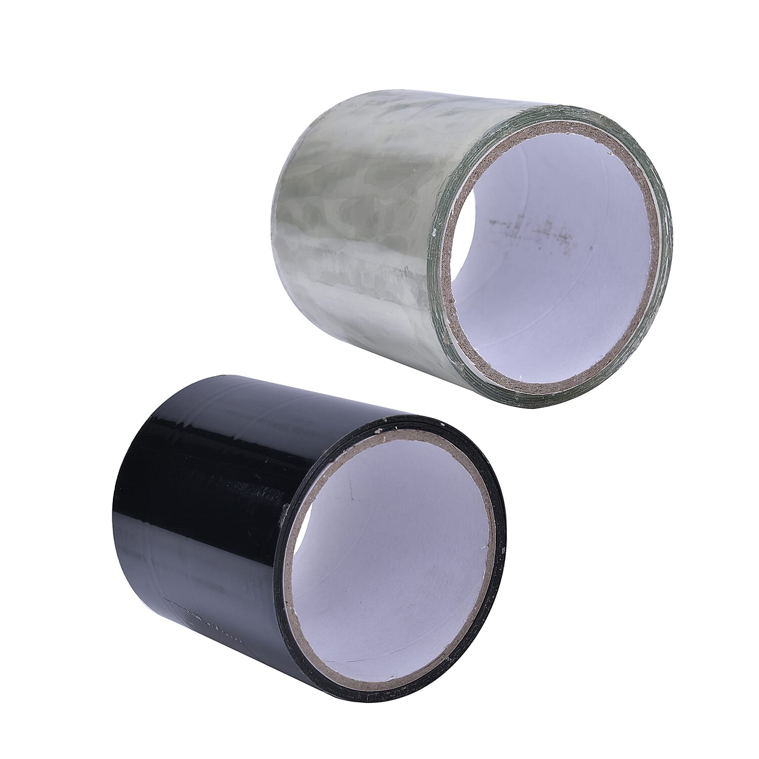 Set of 2 Heavy-Duty Flex Tape Rolls - Black - Transparent