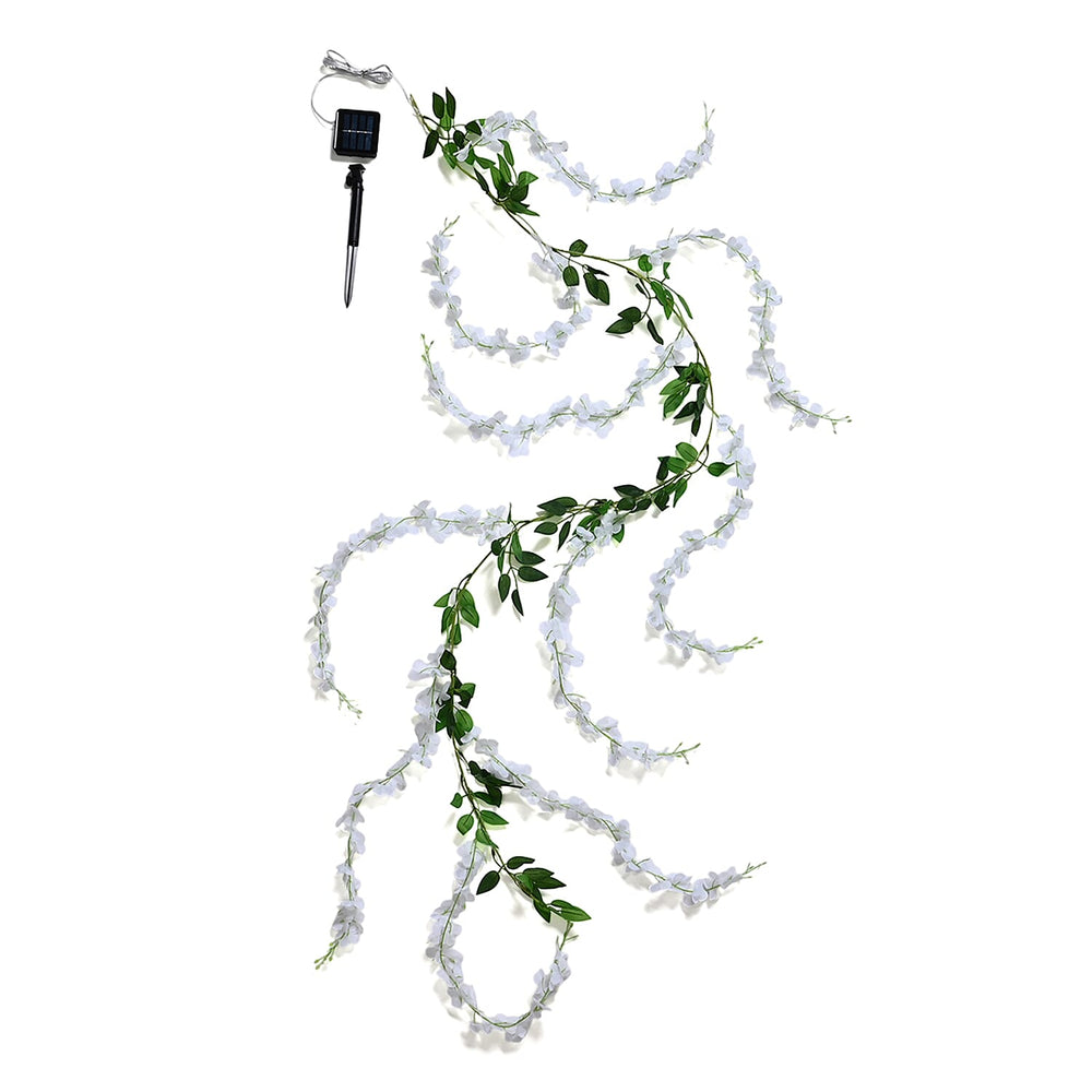 White LED Flower String Lights - 20 Warm White LEDs, 300mAh Rechargeable Battery (included) - 180cm