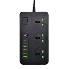 MUST HAVE - Power Plug Strip With Three 3 pin plug sockets, 4 x A-type and 2 x C-type USB Sockets), 3m extension cable
