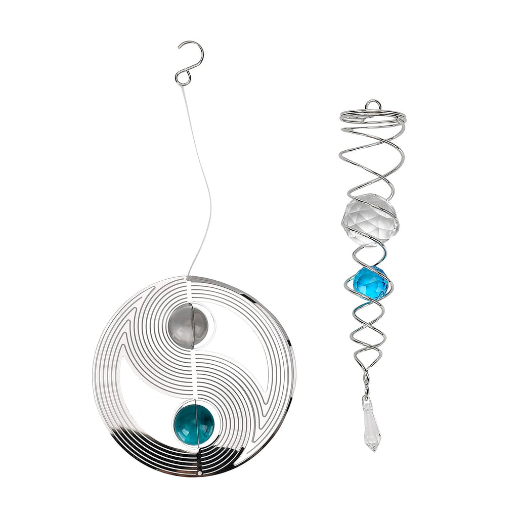 Hanging Magic Kinetic Sculpture Eight Diagrams Wind Spinner -  Multicolor