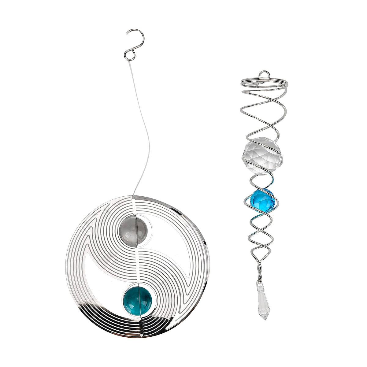 Hanging Magic Kinetic Sculpture Eight Diagrams Wind Spinner - Multicolor
