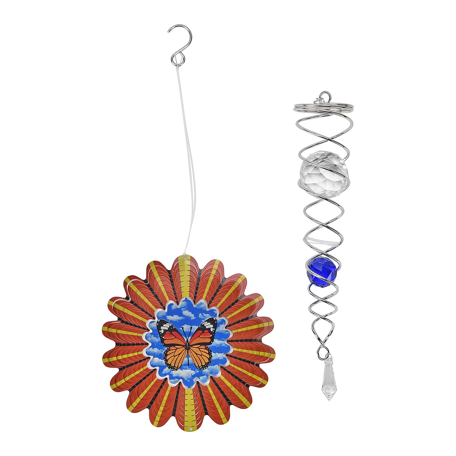 Hanging Magic Kinetic Sculpture Butterfly Wind Spinner - Multicolor