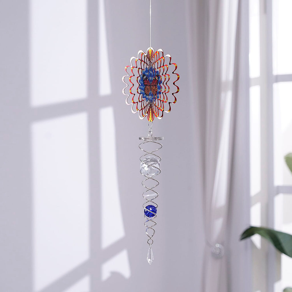 Hanging Magic Kinetic Sculpture Butterfly Wind Spinner - Multicolor