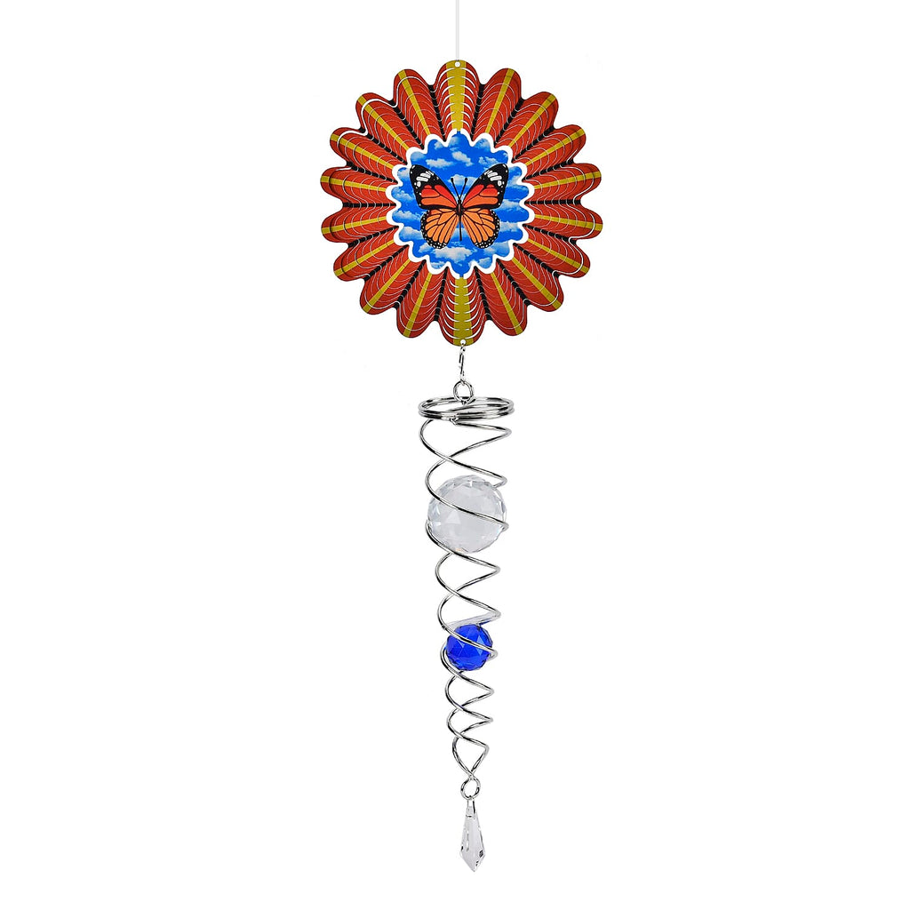 Hanging Magic Kinetic Sculpture Butterfly Wind Spinner - Multicolor