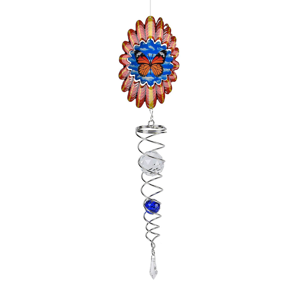 Hanging Magic Kinetic Sculpture Butterfly Wind Spinner - Multicolor