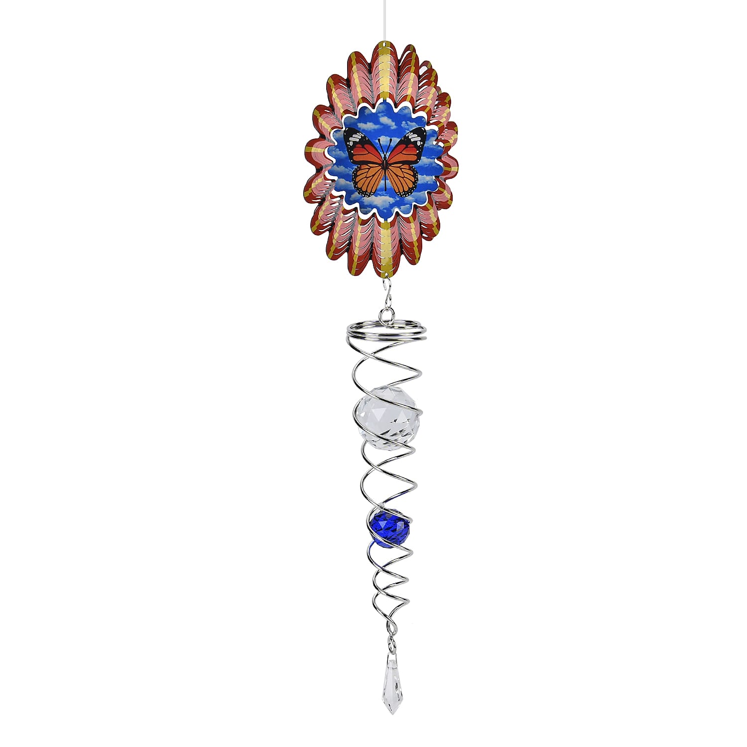 Hanging Magic Kinetic Sculpture Butterfly Wind Spinner - Multicolor