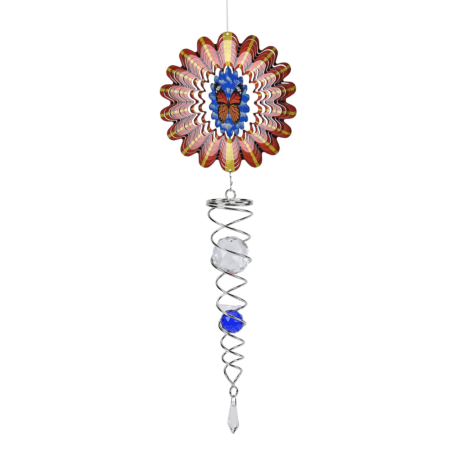 Hanging Magic Kinetic Sculpture Butterfly Wind Spinner - Multicolor
