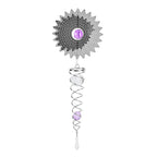 Hanging Magic Kinetic Sculpture Zigzag Circle Wind Spinner - Silver