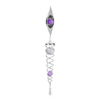 Hanging Magic Kinetic Sculpture Zigzag Circle Wind Spinner - Silver