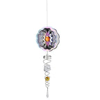 Hanging Magic Kinetic Sculpture Flower Wind Spinner - Silver - Multicolor