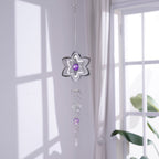 Hanging Magic Kinetic Sculpture Flower Wind Spinner - Silver
