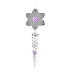 Hanging Magic Kinetic Sculpture Flower Wind Spinner - Silver