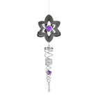 Hanging Magic Kinetic Sculpture Flower Wind Spinner - Silver