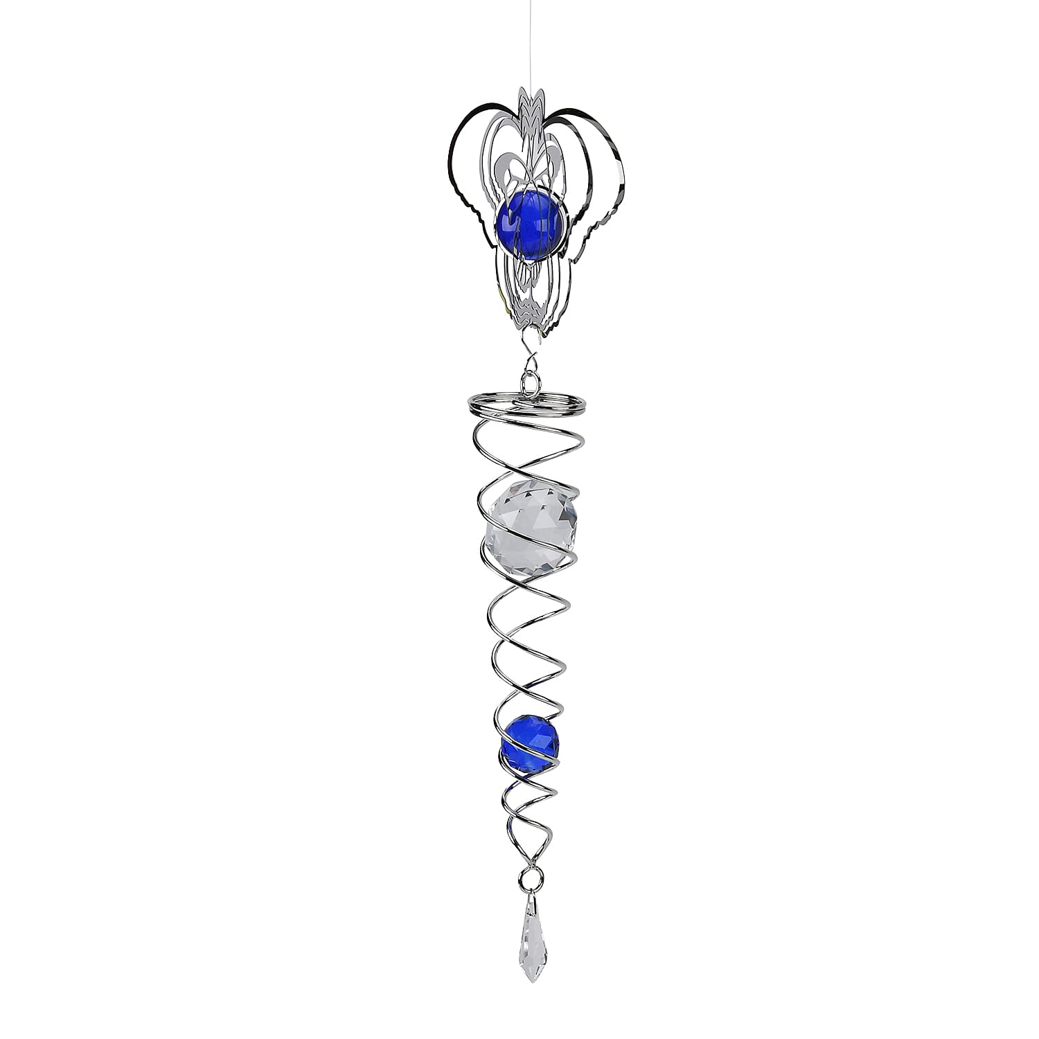 Hanging Magic Kinetic Sculpture Butterfly Wind Spinner  - Silver