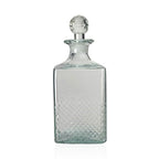 Home Decor - Clear Glass Square Diamond Cut Work Decanter with Stopper (750 ml.)