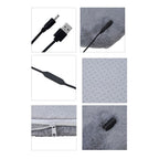 Sherpa Lined Heat Cushion with Gel Honeycomb Filling - USB Cable (Size 48x45 Cm)