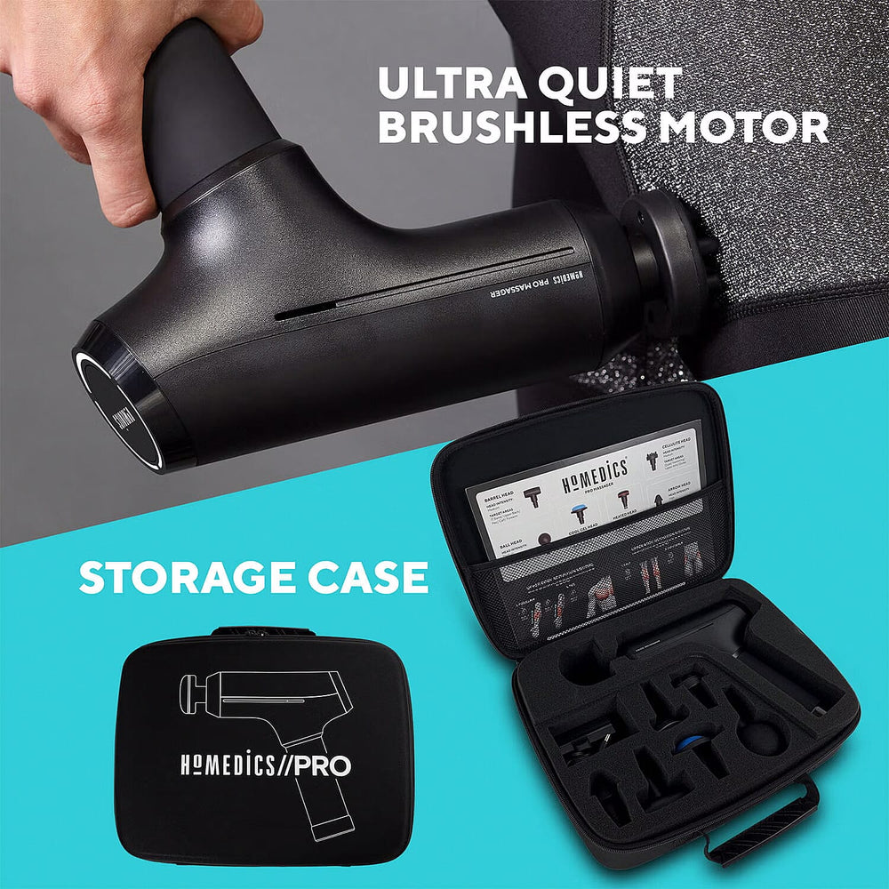 Homedics Pro Massage Gun (EU Plug with UK Adaptor) - Grey