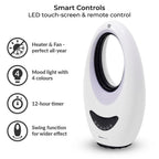 Biggest TV Offer - Energy Efficient 2-In-1 Cooling Fan and Bladeless Heater With Optional Ambient Lights & Remote