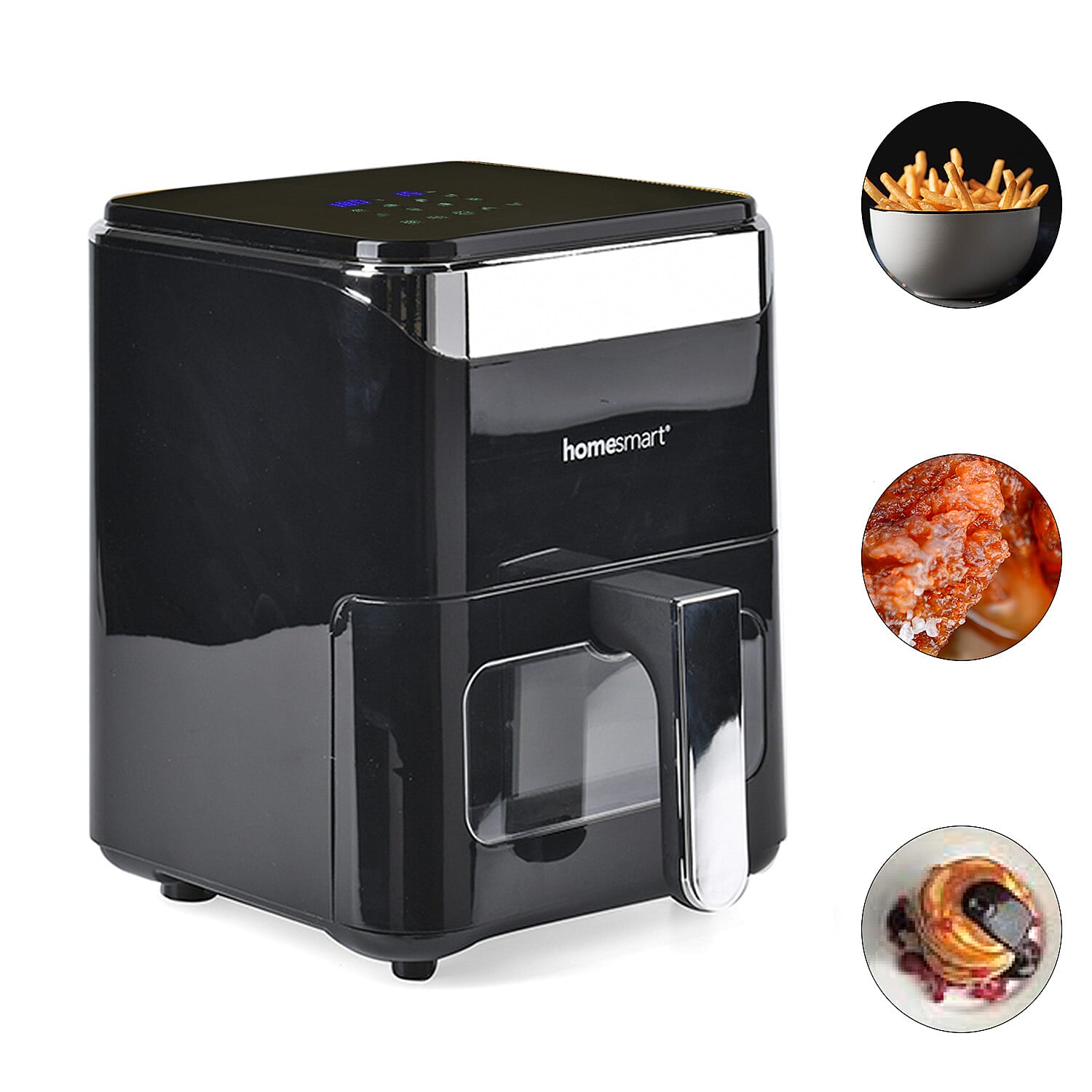 LIQUIDATION DEAL - Homesmart 3.5L Digital Air Fryer - Crisp, Roast, Bake - With Less Oil - 10 Menu Options- Black & Gold