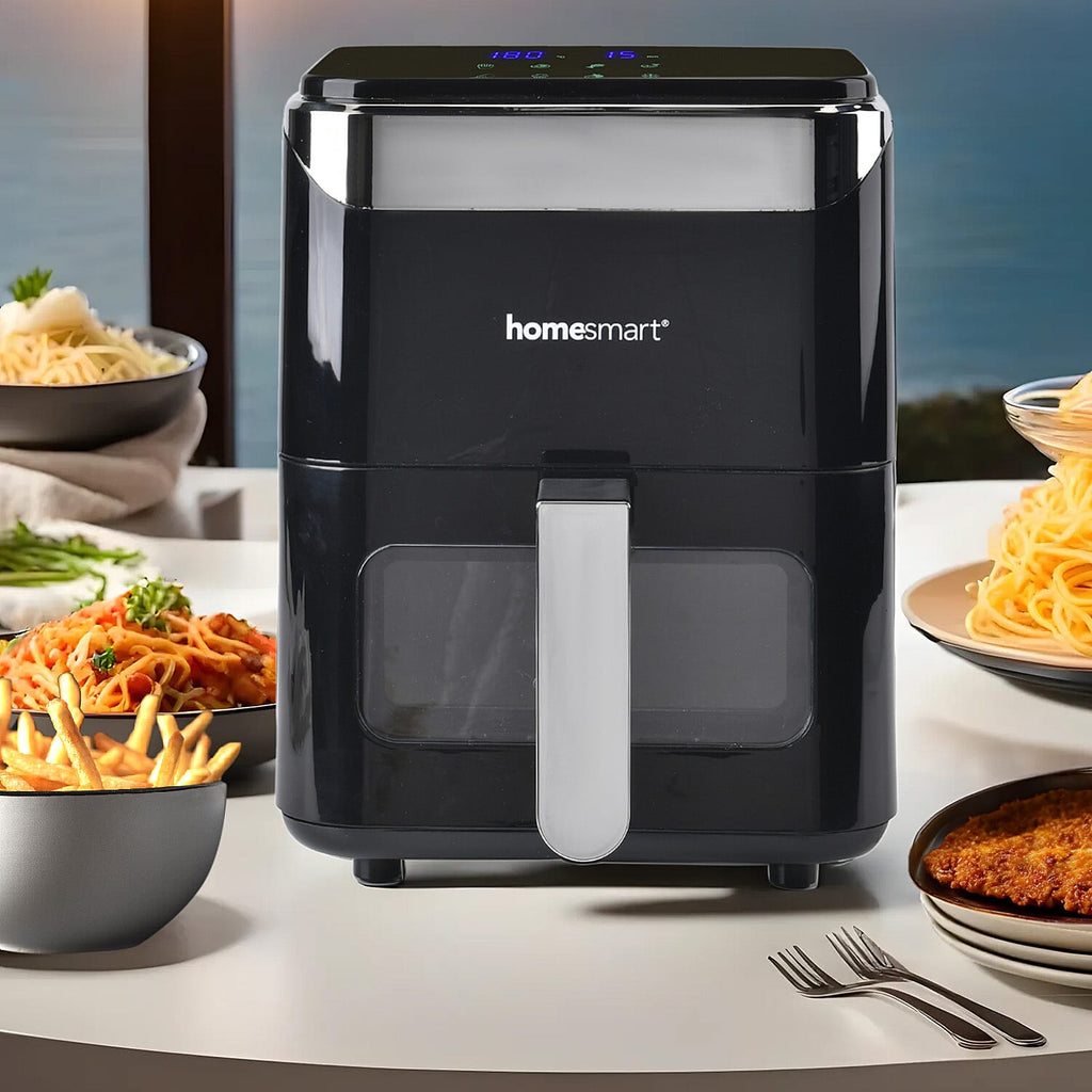LIQUIDATION DEAL - Homesmart 3.5L Digital Air Fryer - Crisp, Roast, Bake - With Less Oil - 10 Menu Options- Black & Gold