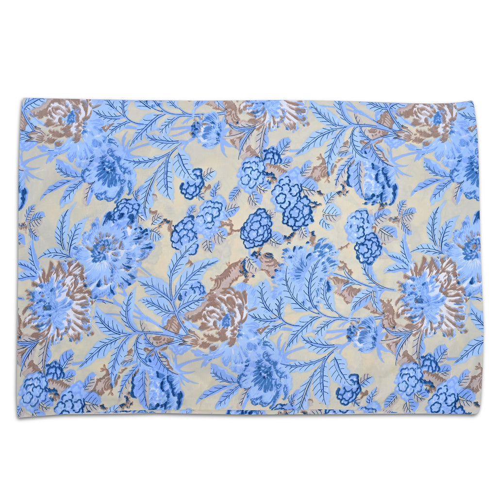Homesmart 3-Piece Printed Duvet Set with Pillow Covers & Storage Bag (Size Double) - Light Yellow & Blue