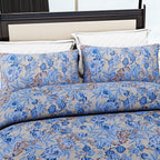 Homesmart 3-Piece Printed Duvet Set with Pillow Covers & Storage Bag (Size King) - Yellow & Blue