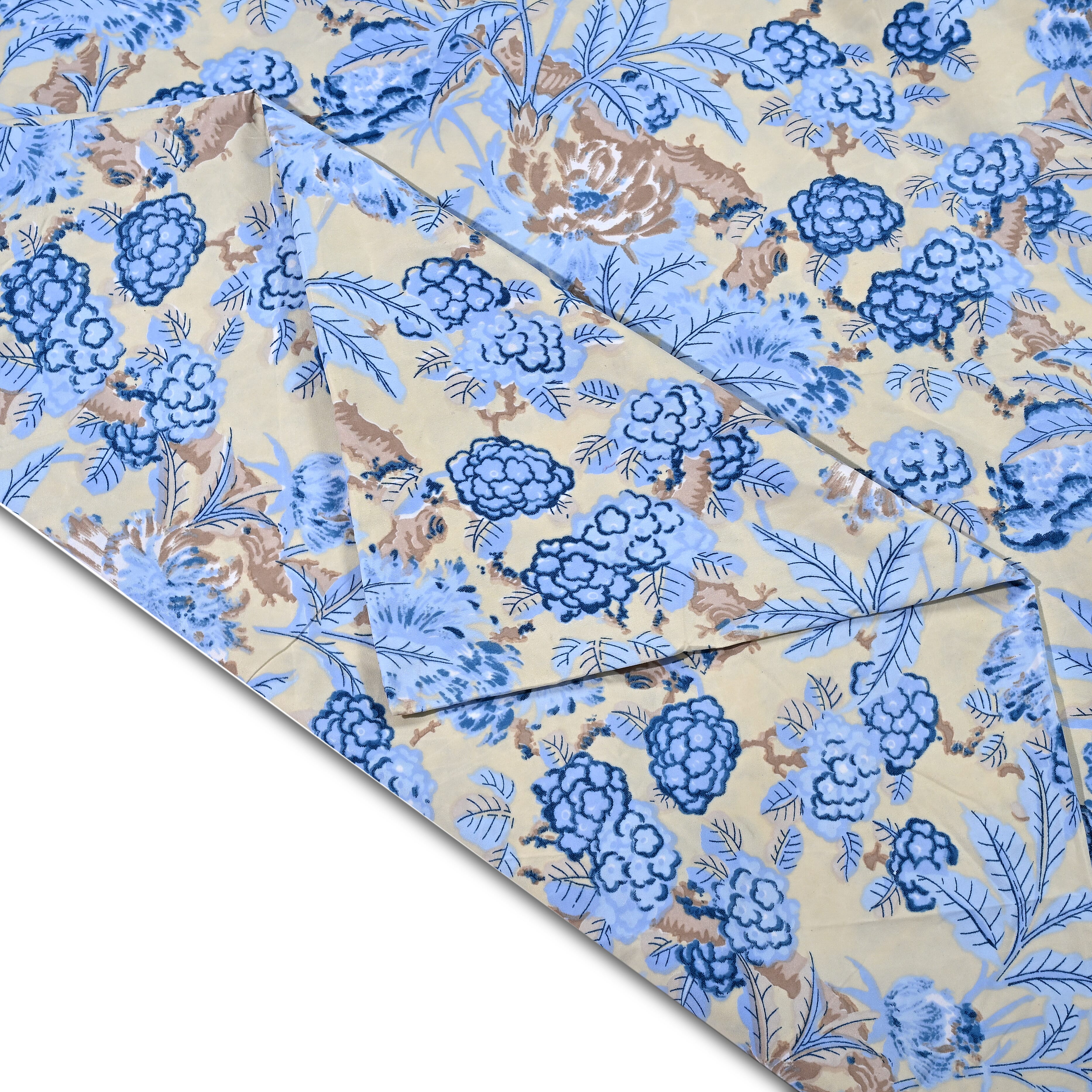 Homesmart 3-Piece Printed Duvet Set with Pillow Covers & Storage Bag (Size King) - Yellow & Blue