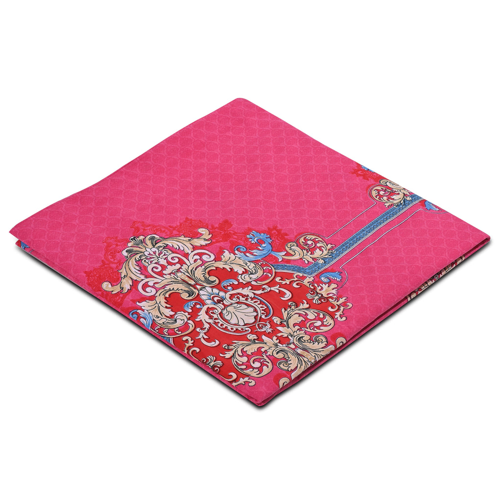 Homesmart 3-Piece Printed Duvet Set with Pillow Covers & Storage Bag (Size King) - Fushia