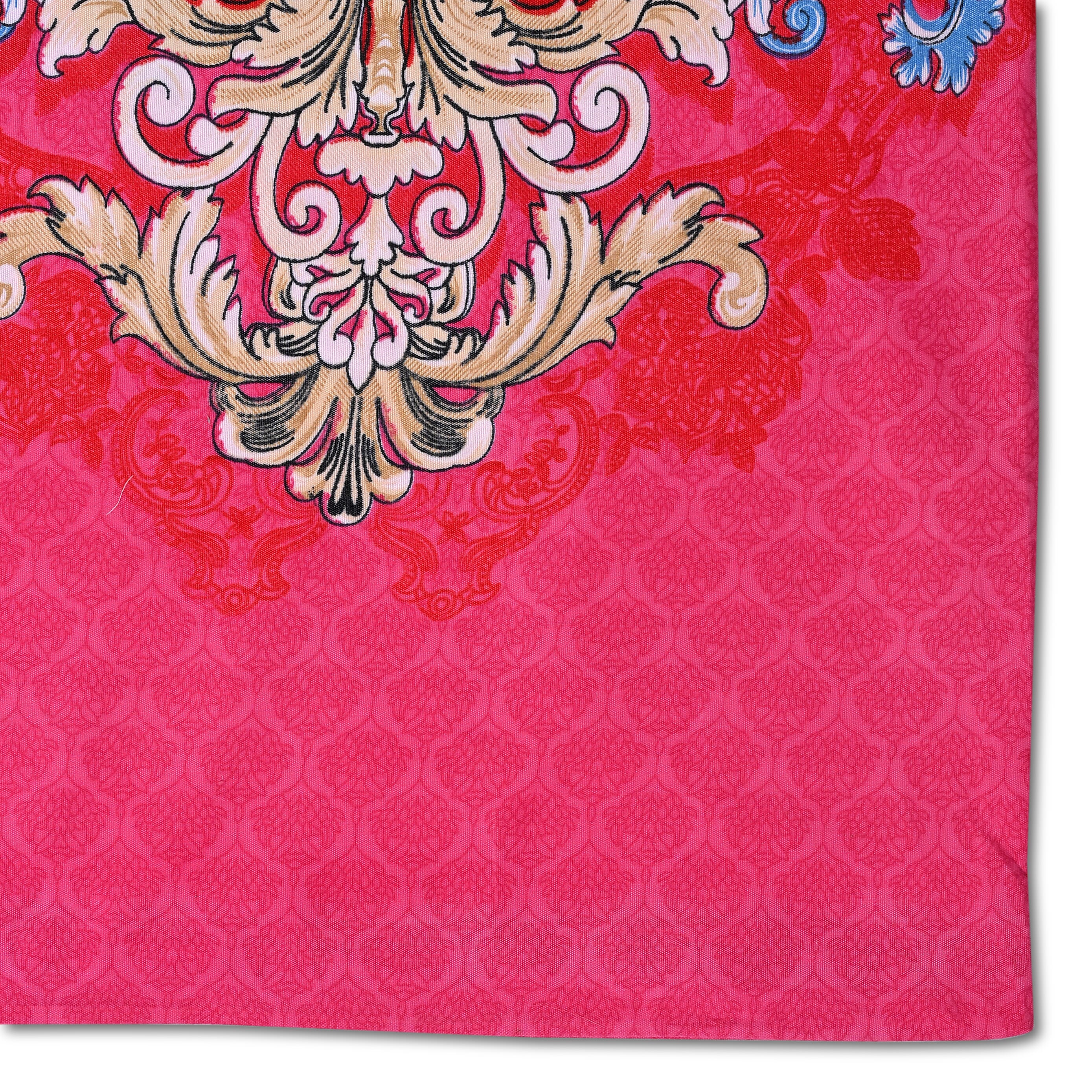 Homesmart 3-Piece Printed Duvet Set with Pillow Covers & Storage Bag (Size King) - Fushia