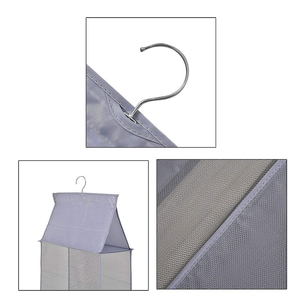 Homesmart 4 Layer Hanging Organizer For Handbags (Size - 120x40x16 cm) - Grey