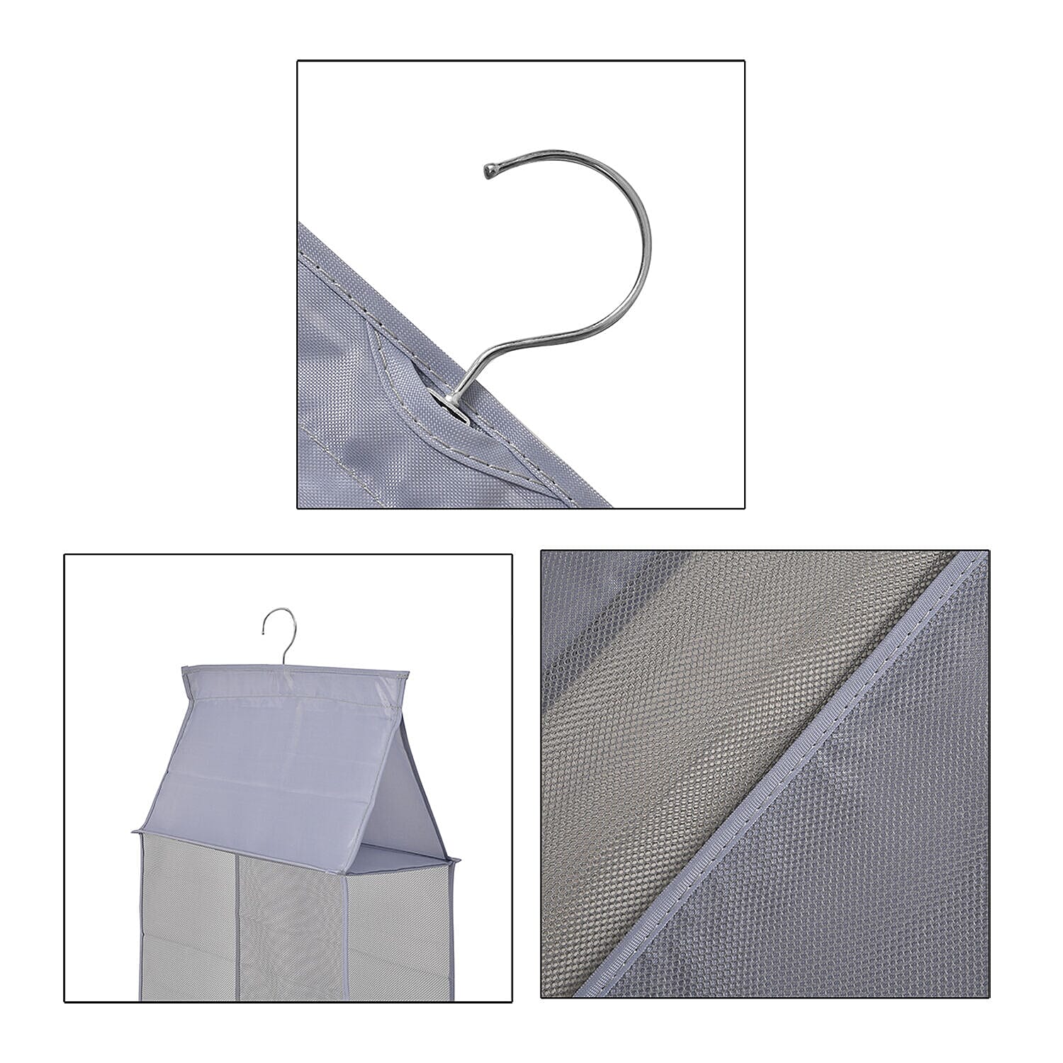 Homesmart 4 Layer Hanging Organizer For Handbags (Size - 120x40x16 cm) - Grey
