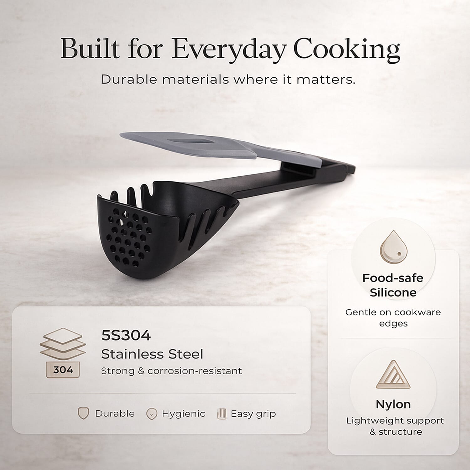 8-in-1 Multifunctional Kitchen Utensil - Grey & Black