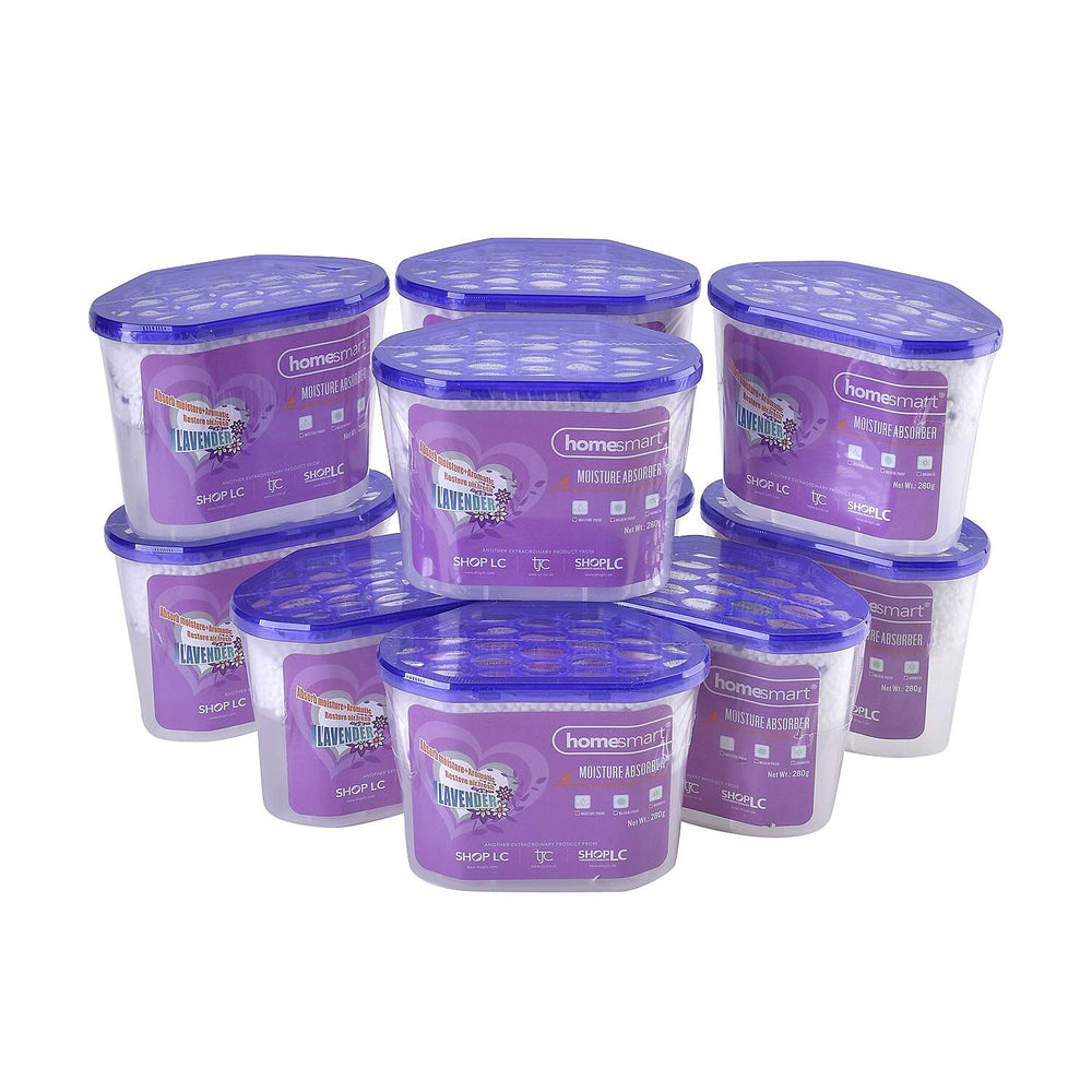 Set of 10 Lavender Fragranced Dehumidifiers - Prevent Mould Growth And Mildew - Absorbs Moisture