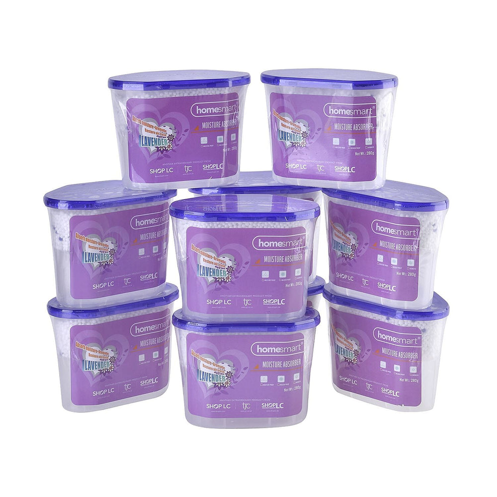 Set of 10 Lavender Fragranced Dehumidifiers - Prevent Mould Growth And Mildew - Absorbs Moisture