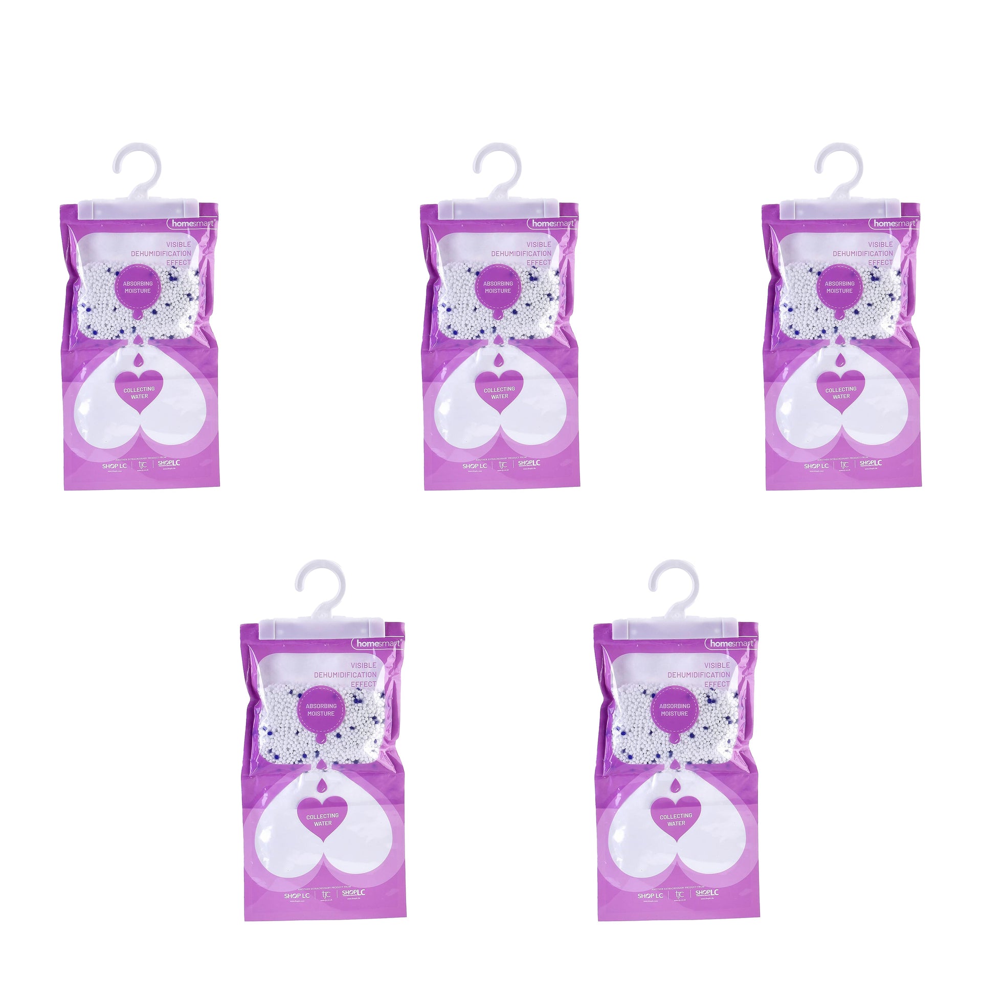 Set of 5 - Homesmart Hanging Dehumidifier Bag - Lavender