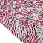 Homesmart Cotton Chevron Throw Blanket (Size 130x160 cm) - Dark Pink