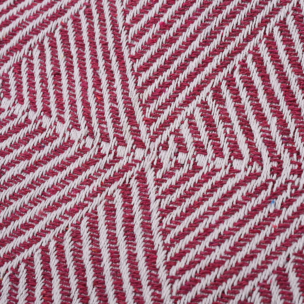 Homesmart Cotton Chevron Throw Blanket (Size 130x160 cm) - Dark Pink