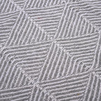 Homesmart Cotton Chevron Throw Blanket (Size 130x160cm) - Grey
