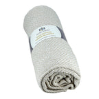 Hush Heaven 100% Soft Cotton Chevron Weaved Throw Blanket (200x150cm) - Cream