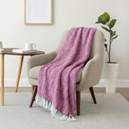 Hush Heaven 100% Soft Cotton Triangle Weaved Throw Blanket (200x150cm) - Dark Pink