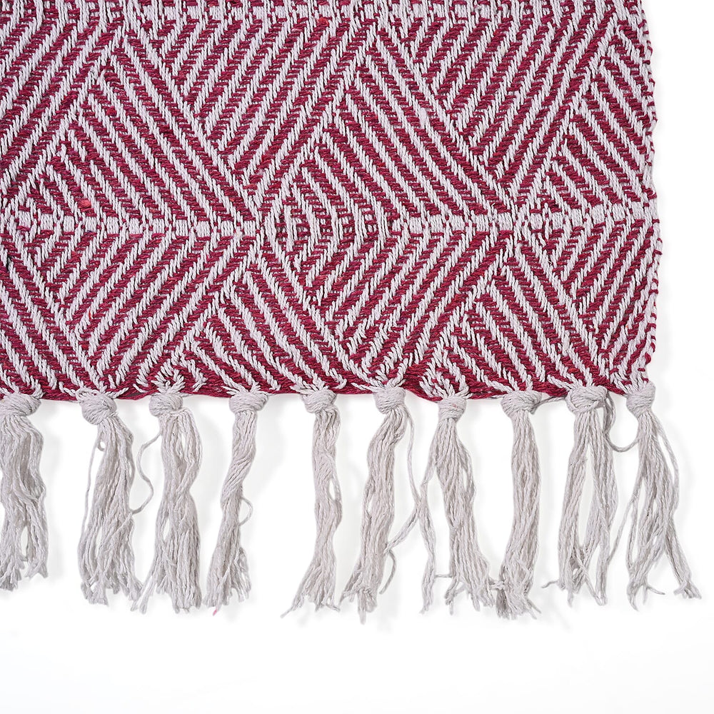 Hush Heaven 100% Soft Cotton Triangle Weaved Throw Blanket (200x150cm) - Dark Pink