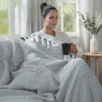 Hush Heaven 100% Soft Cotton Chevron Weaved Throw Blanket (200x150cm) - Grey