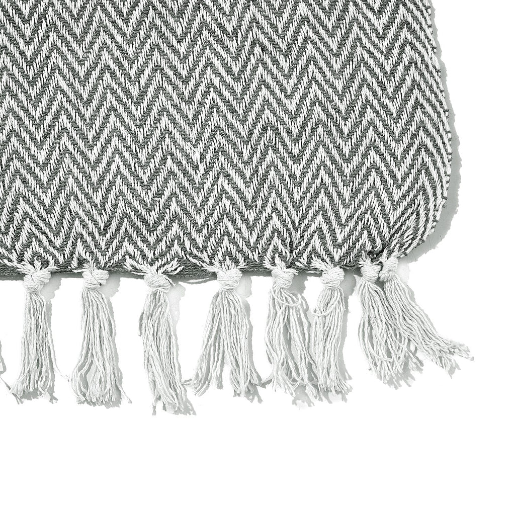 Hush Heaven 100% Soft Cotton Chevron Weaved Throw Blanket (200x150cm) - Grey