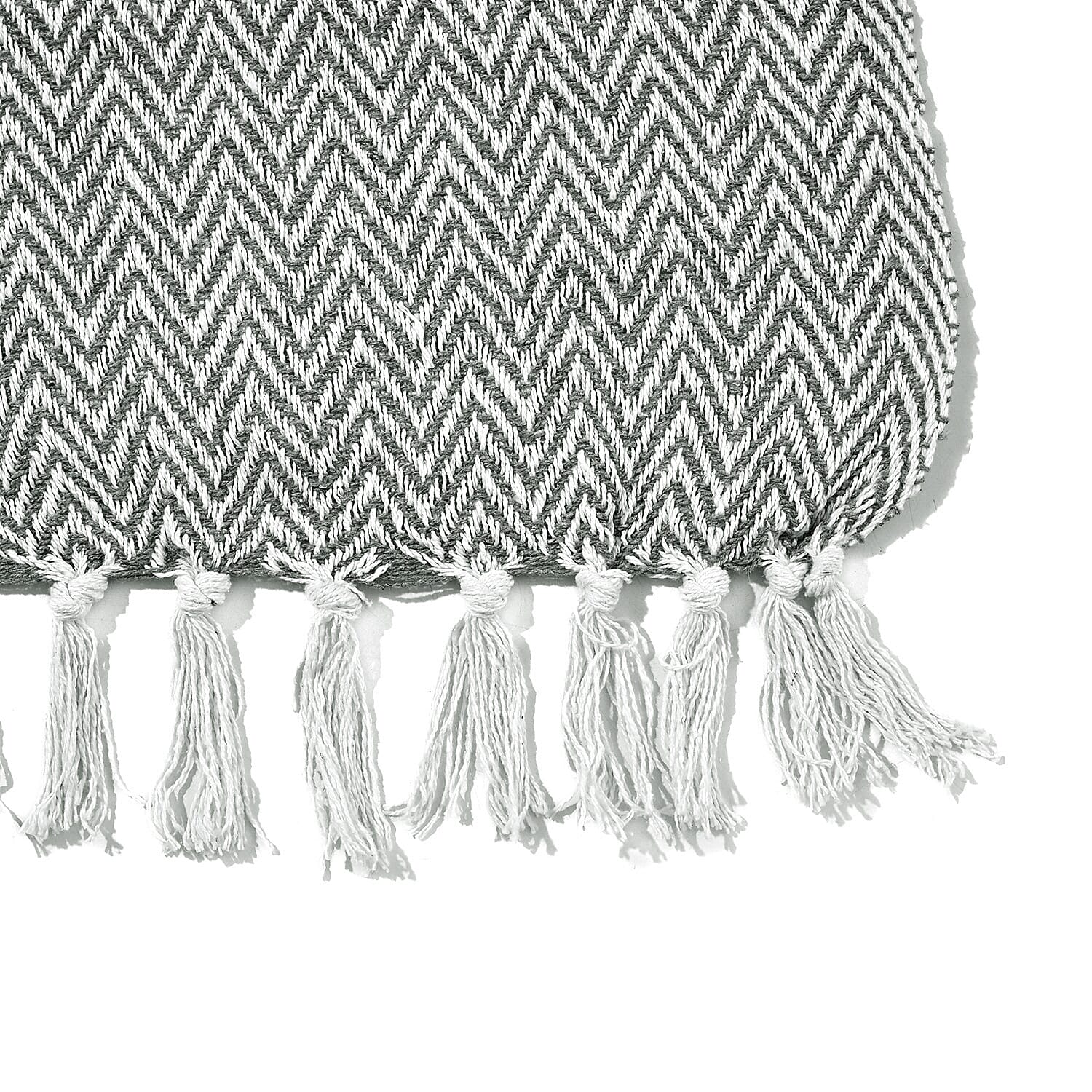 Hush Heaven 100% Soft Cotton Chevron Weaved Throw Blanket (200x150cm) - Grey