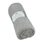 Hush Heaven 100% Soft Cotton Chevron Weaved Throw Blanket (200x150cm) - Grey