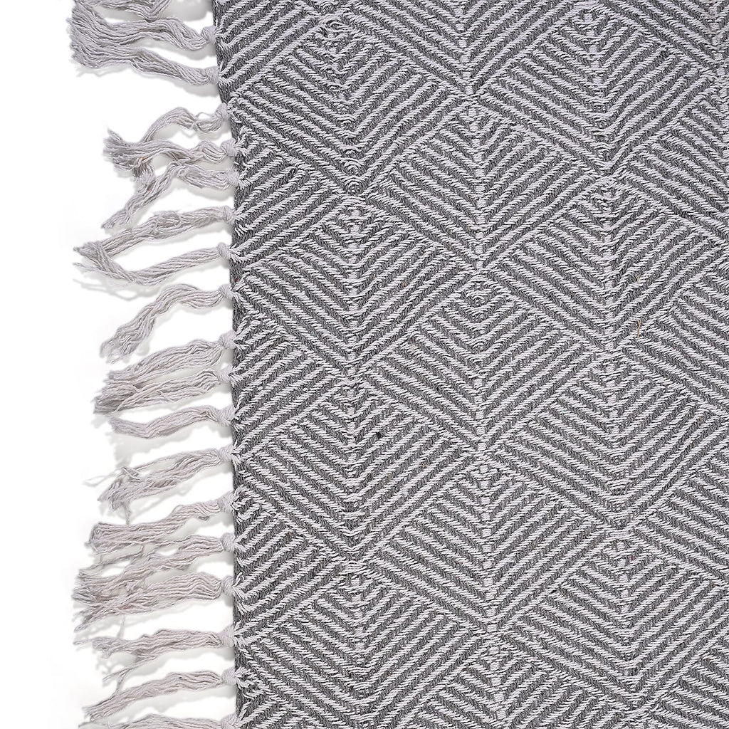 Hush Heaven 100% Soft Cotton Triangle Weaved Throw Blanket (200x150cm) - Grey