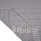 Hush Heaven 100% Soft Cotton Triangle Weaved Throw Blanket (200x150cm) - Grey