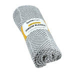 Hush Heaven 100% Soft Cotton Triangle Weaved Throw Blanket (200x150cm) - Grey