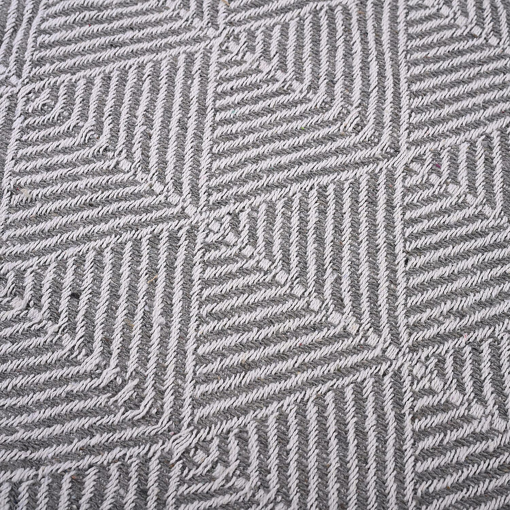 Hush Heaven 100% Soft Cotton Triangle Weaved Throw Blanket (200x150cm) - Grey