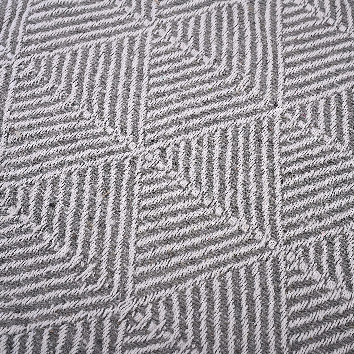 Hush Heaven 100% Soft Cotton Triangle Weaved Throw Blanket (200x150cm) - Grey